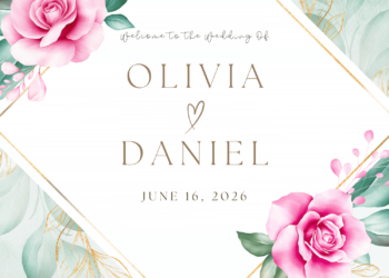 Free Editable Canva | Rustic Watercolor Flower Wreath Wedding Invitation | Instant Download