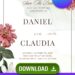 Free Editable Canva | Romantic Peony and Lily Wedding Invitation