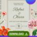 Free Editable Canva Orchid Petals & Love Notes Wedding Invite