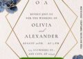 Free Editable Canva | Modern Blue Rose Wedding Invitation