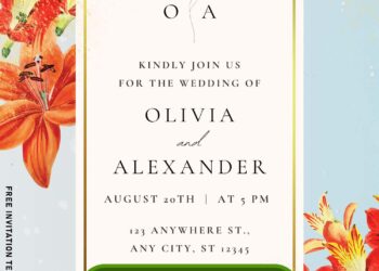 Artful Lily Garden Wedding Invitation