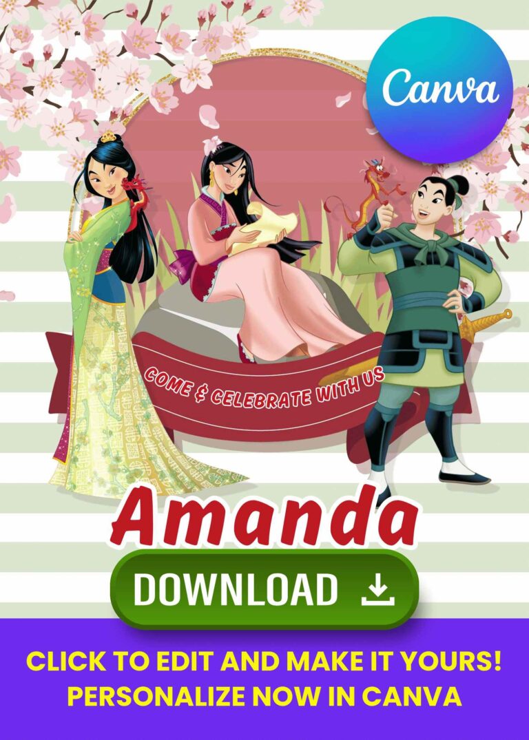 Disney Mulan Sakura Garden Invitation