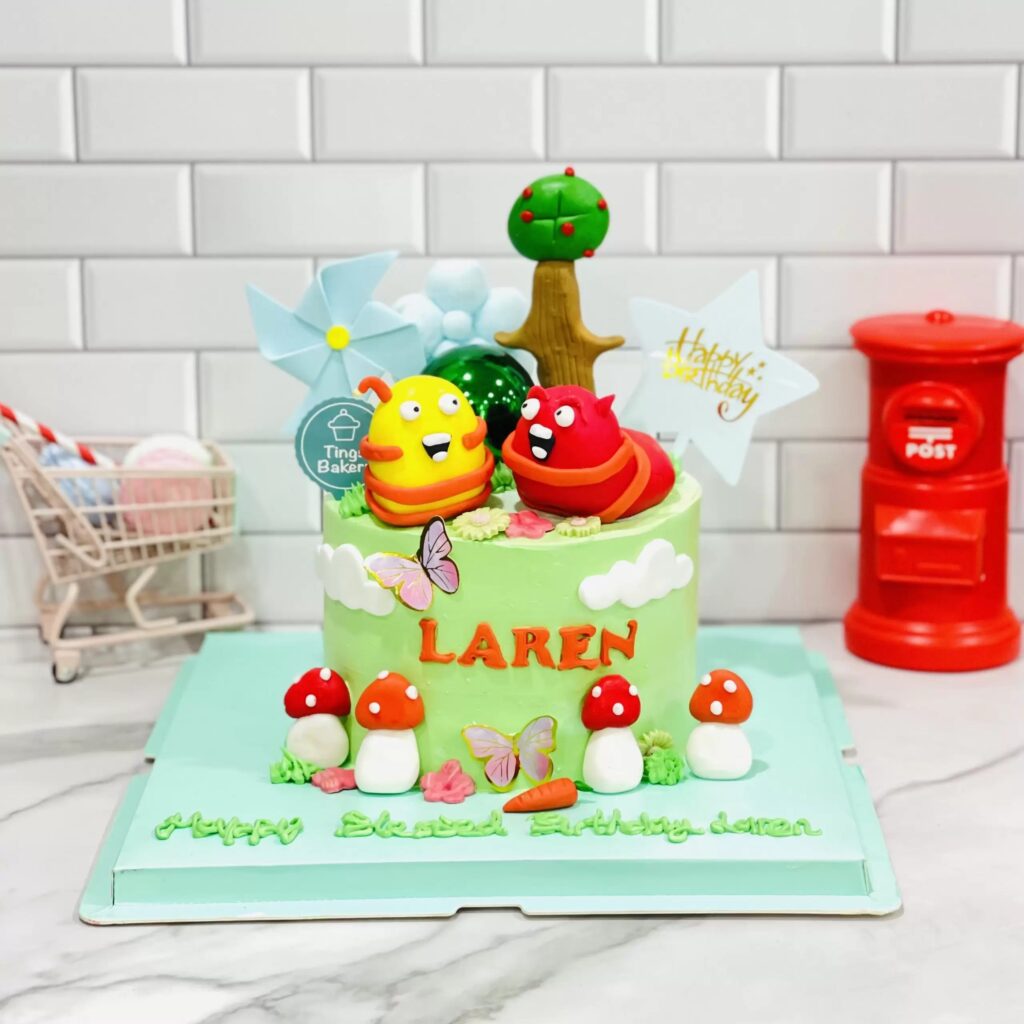 Cute Larva Birthday Cake
