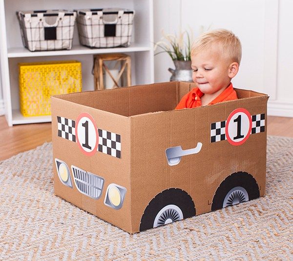 Cardboard Box Cars Summer Crafts