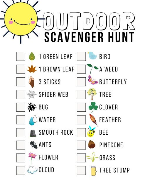 printable scavenger hunt 5