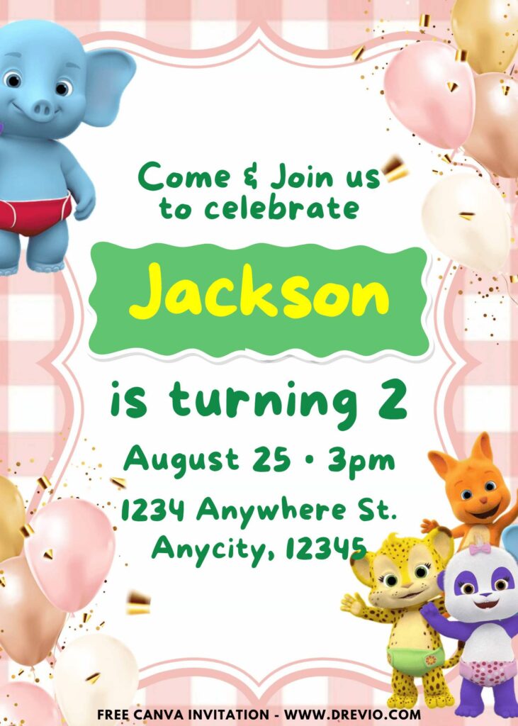 Free Editable Word Party Birthday Invitations (Made in Canva)
