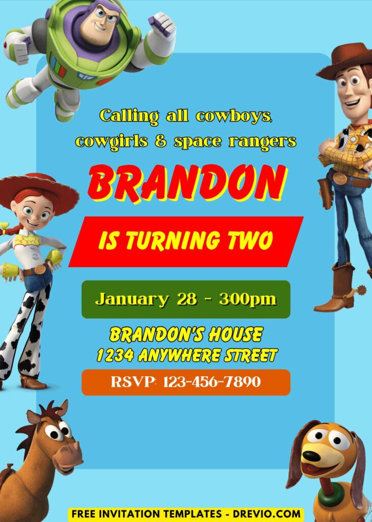 Free and Editable Toy Story 4 Birthday Invitation Templates Made in Canva. Customize Online for free
Free Editable Toy Story Birthday Invitation Templates – You've Got a Party in You!