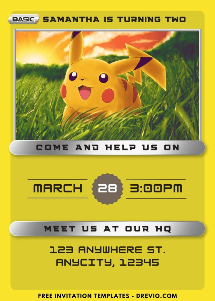 Free Pokemon Invitation Templates (Editable Canva)