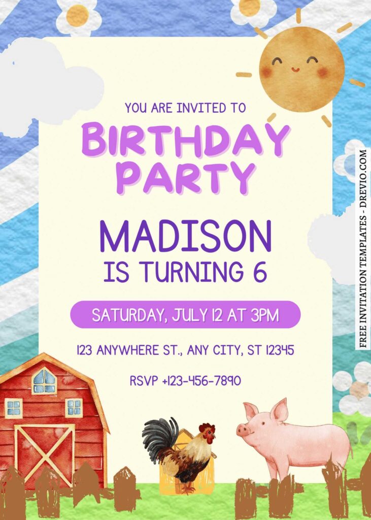 Farm Birthday Invitations – Free Canva Templates You Can Edit Online