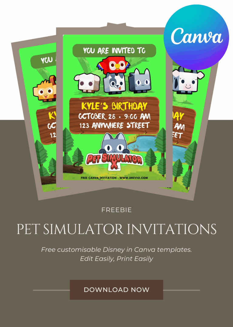 Free Roblox Pet Simulator Birthday Invite You Can Edit and Share Online