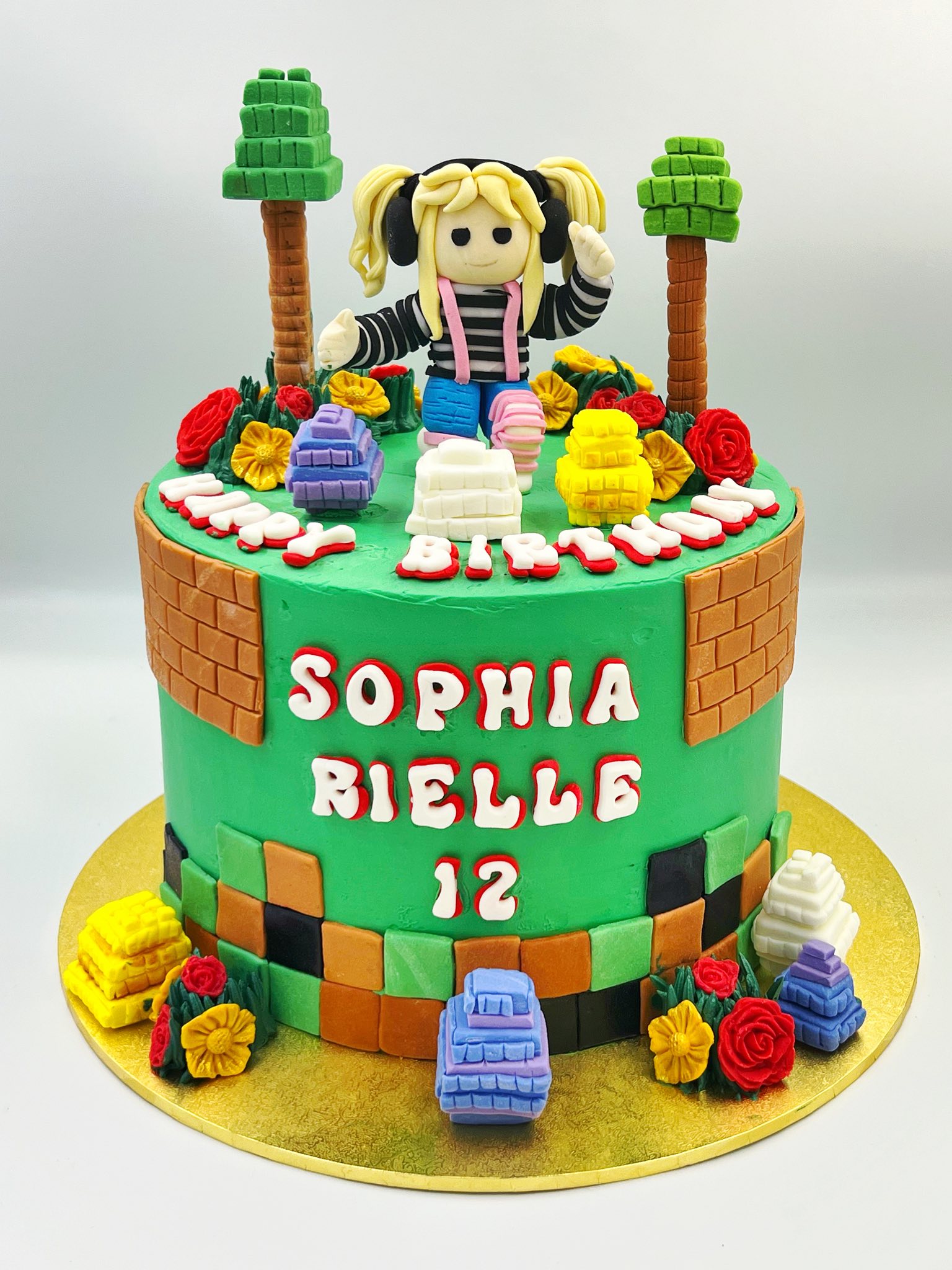 Adorable Roblox Grow A Garden Birthday Cake