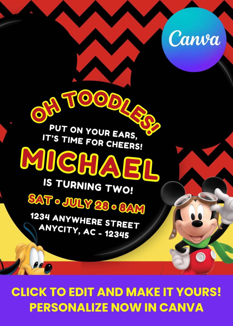 Celebrate Disney Style with Free Mickey Mouse Ears Birthday Invites Free Editable Mickey Mouse Ears Birthday Invitations – Designed for Little Fans