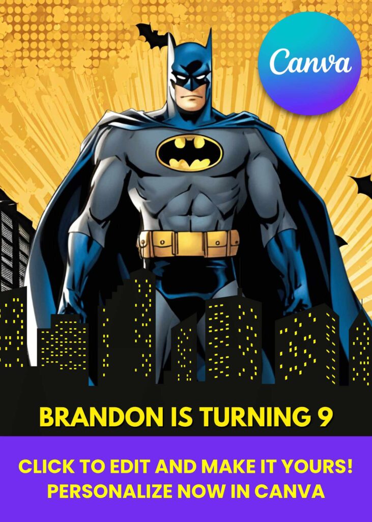 Customize Free Batman Birthday Invitation Templates with Gotham Vibes Create a Super Birthday with Free Gotham City Batman Templates