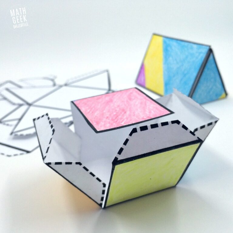 FREE Printable 3D Shape Nets For Kids Learning