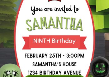 Free and Editable Awesome Roblox Brookhaven Birthday Invitation Templates Made in Canva. Customize Online for Free