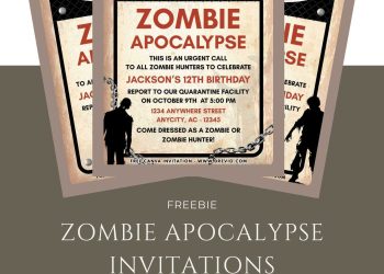 Free and Editable Zombie Apocalypse Birthday Invitation Templates Made in Canva – Customize Online for Free