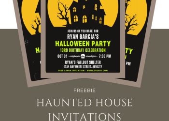 Editable Haunted House Birthday Party Invitations – Budget-Friendly Canva Templates