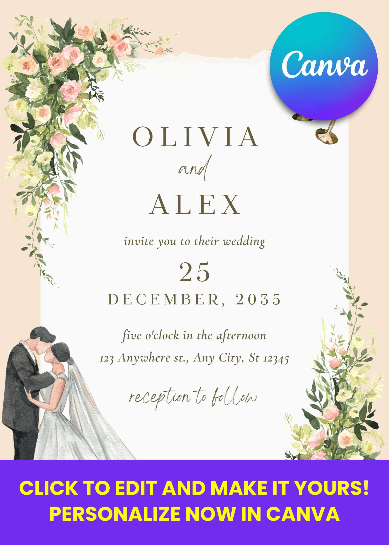 FREE Spring Garden Wildflower Wedding Invitations