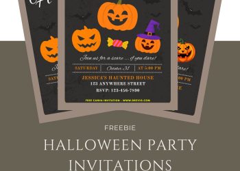 Free and Editable Scary Cute Jack O Lantern Birthday Invitation Templates Made in Canva. Customize Online for Free