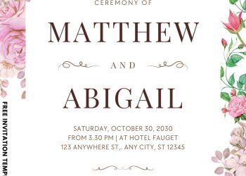 Free and Editable Spring Garden Frame wedding Invitation Templates Made in Canva. Customize Online for free
