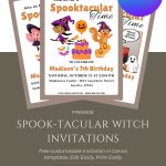 FREE Spooky Cute Witch Invitation Template