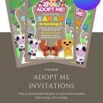 FREE Game On Roblox Adopt Me Invitation Template