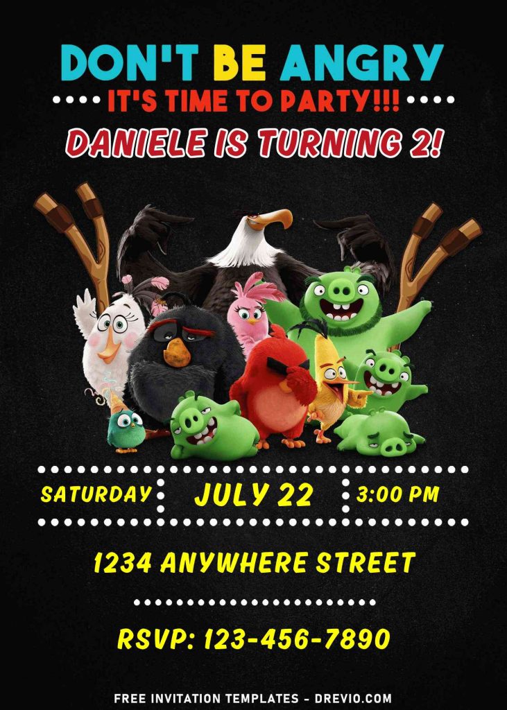Ready, Aim, Party! Angry Birds Chalkboard Invite to Customize
