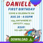 FREE Tom & Jerry Birthday Invitations