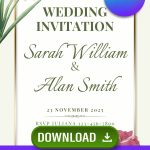 FREE Floral Gold Frame Wedding Invitations