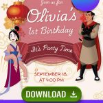 FREE Mulan Birthday Invitations