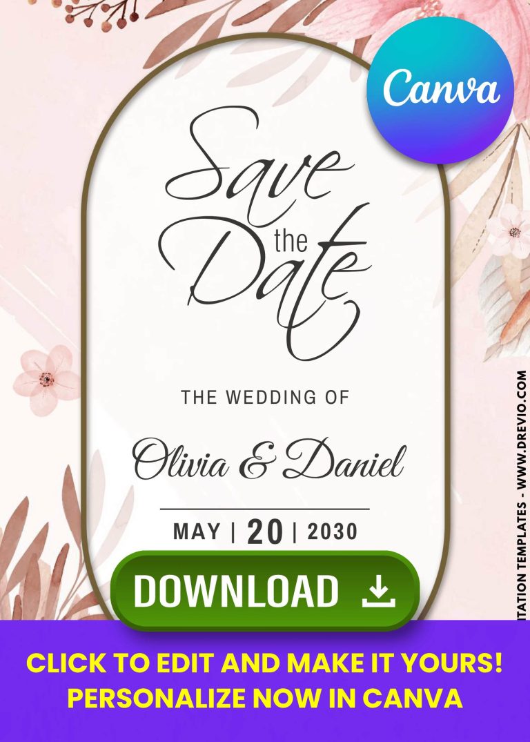 Rustic Florals and Greenery Bohemian Wedding Invitations