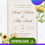 FREE Fall Sunflower Wedding Invitations