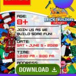 FREE Lego Bricks Birthday Invitations