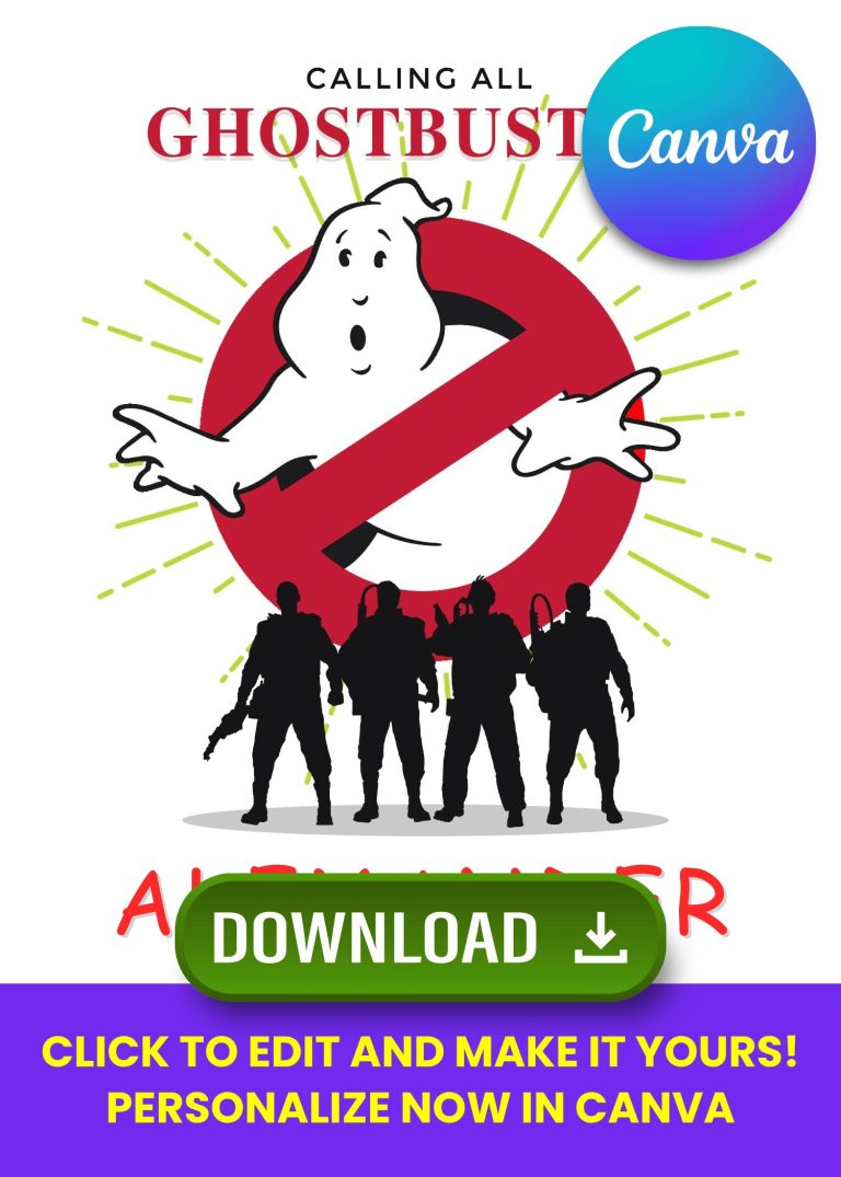 Slime Time! Ghostbusters Birthday Invitation to Customize