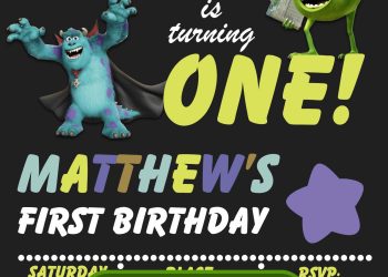 Free and Editable Colorful Monster Inc. Birthday Invitation Templates Made in Canva. Customize Online for free
