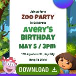 FREE Dora the Explorer Birthday Invitations
