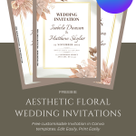 FREE Aesthetic Floral Wedding Invitations