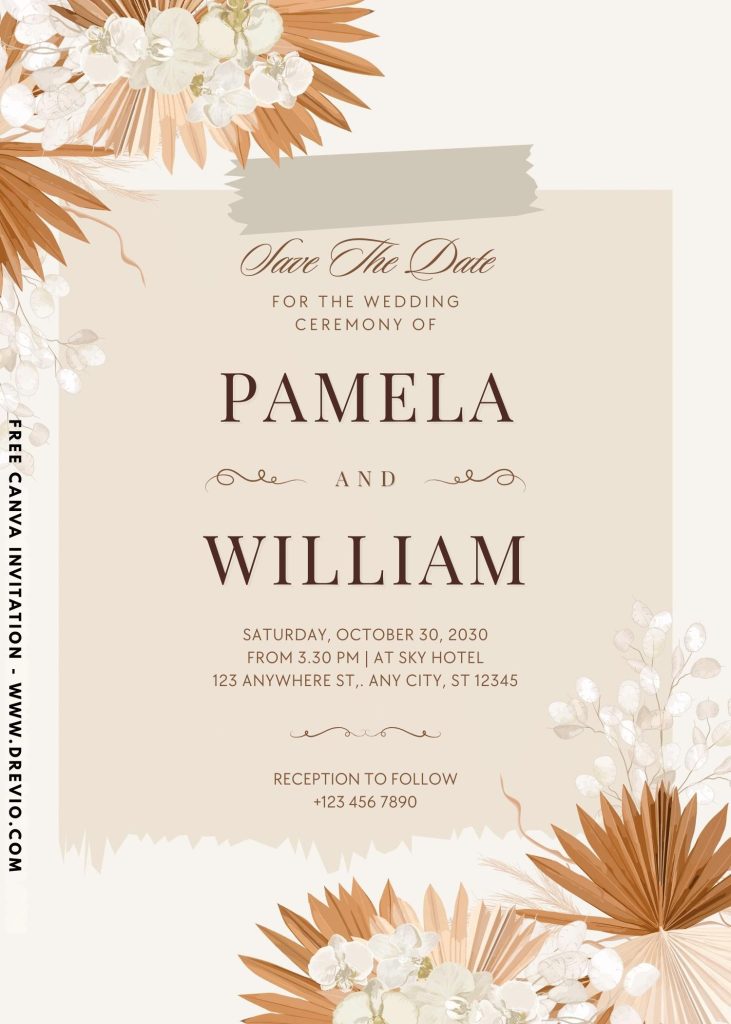 bohemian-tropical boho garden-wedding-invitation-template-canva