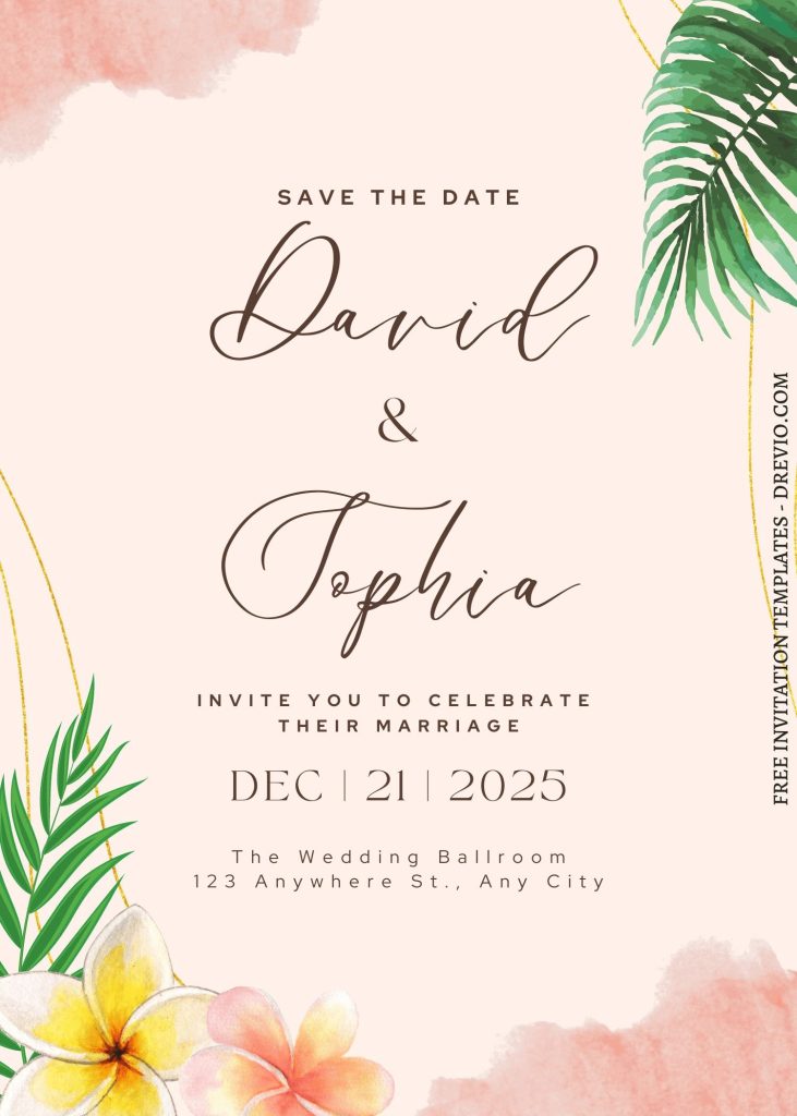 boho-tropical hawaiian-palm-hawaiian-wedding-invitation-template-canva