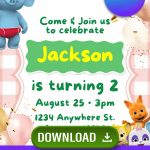 FREE Word Party Birthday Invitations