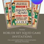 FREE Sky Squid Game Birthday Invitations