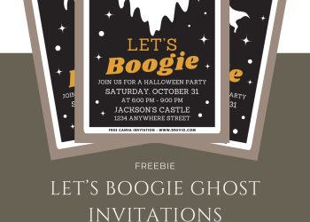 cute-lets boogie ghost-birthday-invite-template-free
