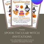 FREE Little Witch Birthday Invitations