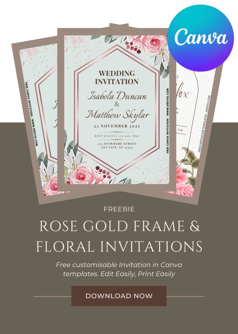 easy-diy-beautiful-rose gold-geometric-frame-wedding-invite-canva