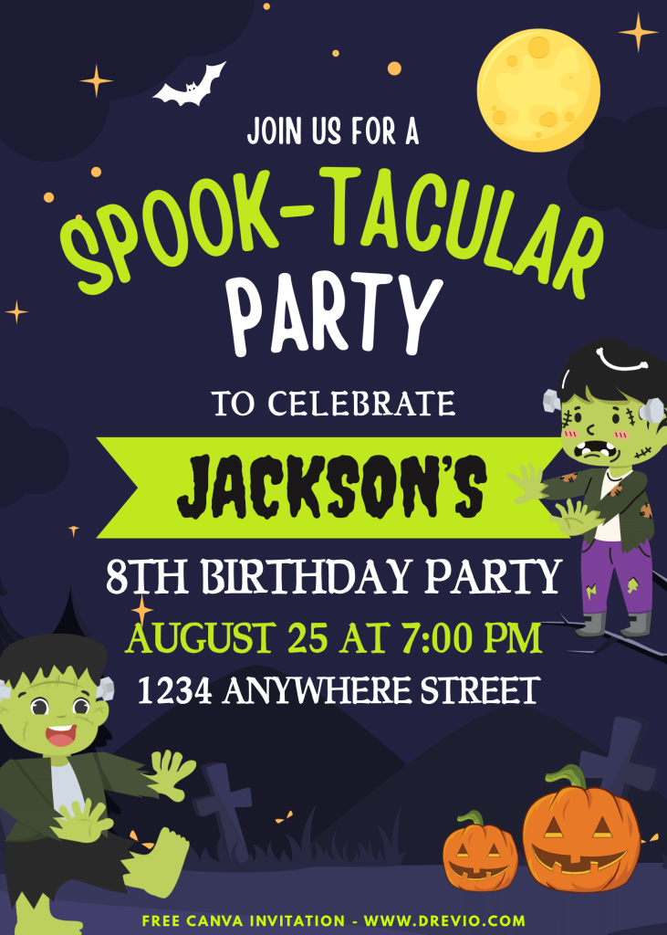 editable-frankenstein-halloween-birthday-invite-canva-design