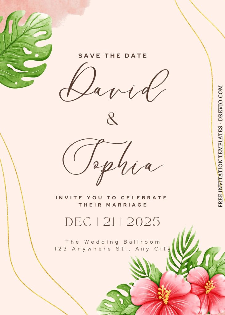 editable-tropical hawaiian-tropical-wedding-invite-template-free
