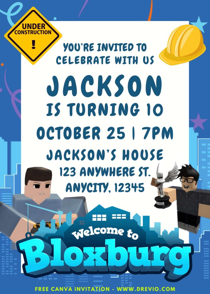 editable-roblox-welcome-to-bloxburg-birthday-invite-canva-template