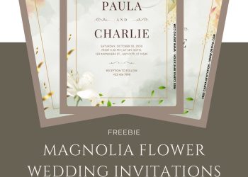 Free Printable Southern Magnolia Floral Wedding Invitation Templates Made in Canva