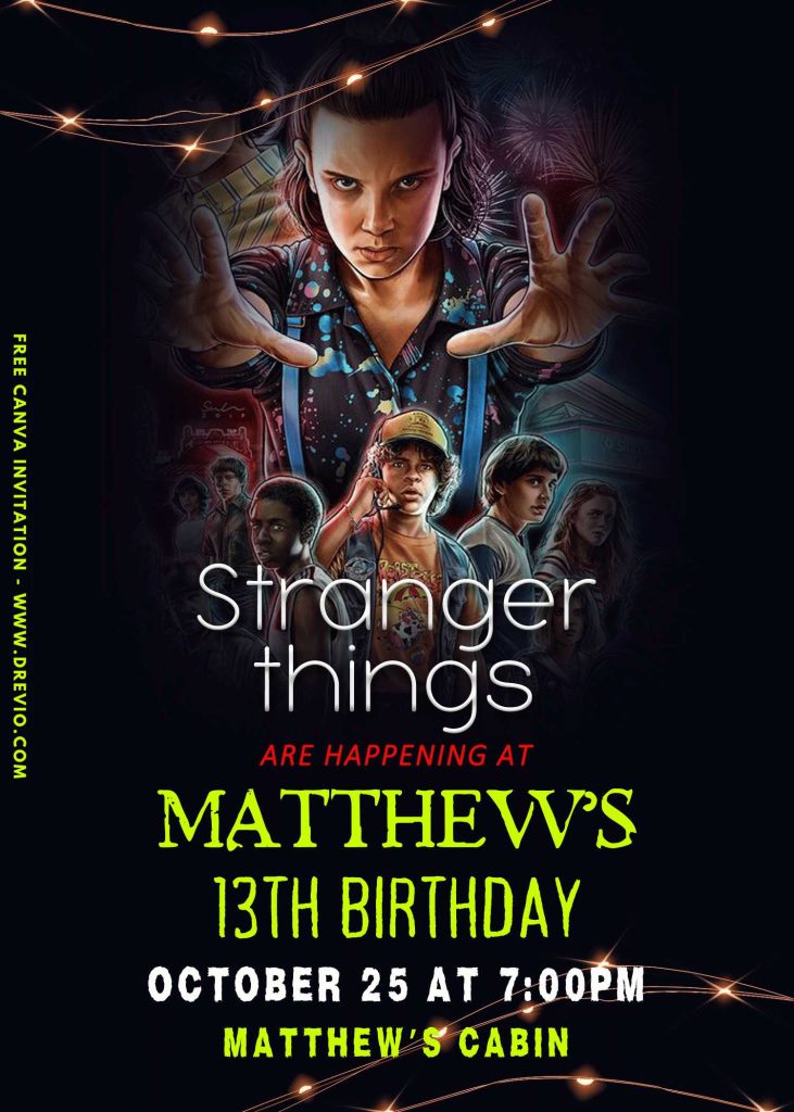 editable-stranger things-birthday-invite-canva-design