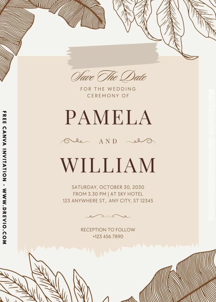 elegant-tropical boho garden-palm-garden-wedding-invite-template-editable